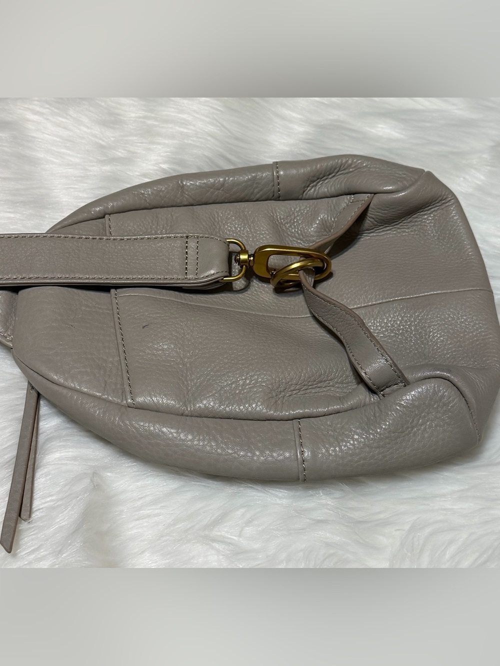 HOBO Fern Sling Taupe Pebbled Leather Crossbody - Picture 8 of 13